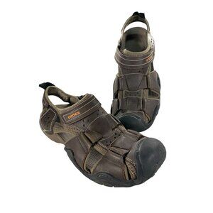 Crocs Men’s Size 12 Water Shoes Brown Trail Sport Sandals Hook Loop